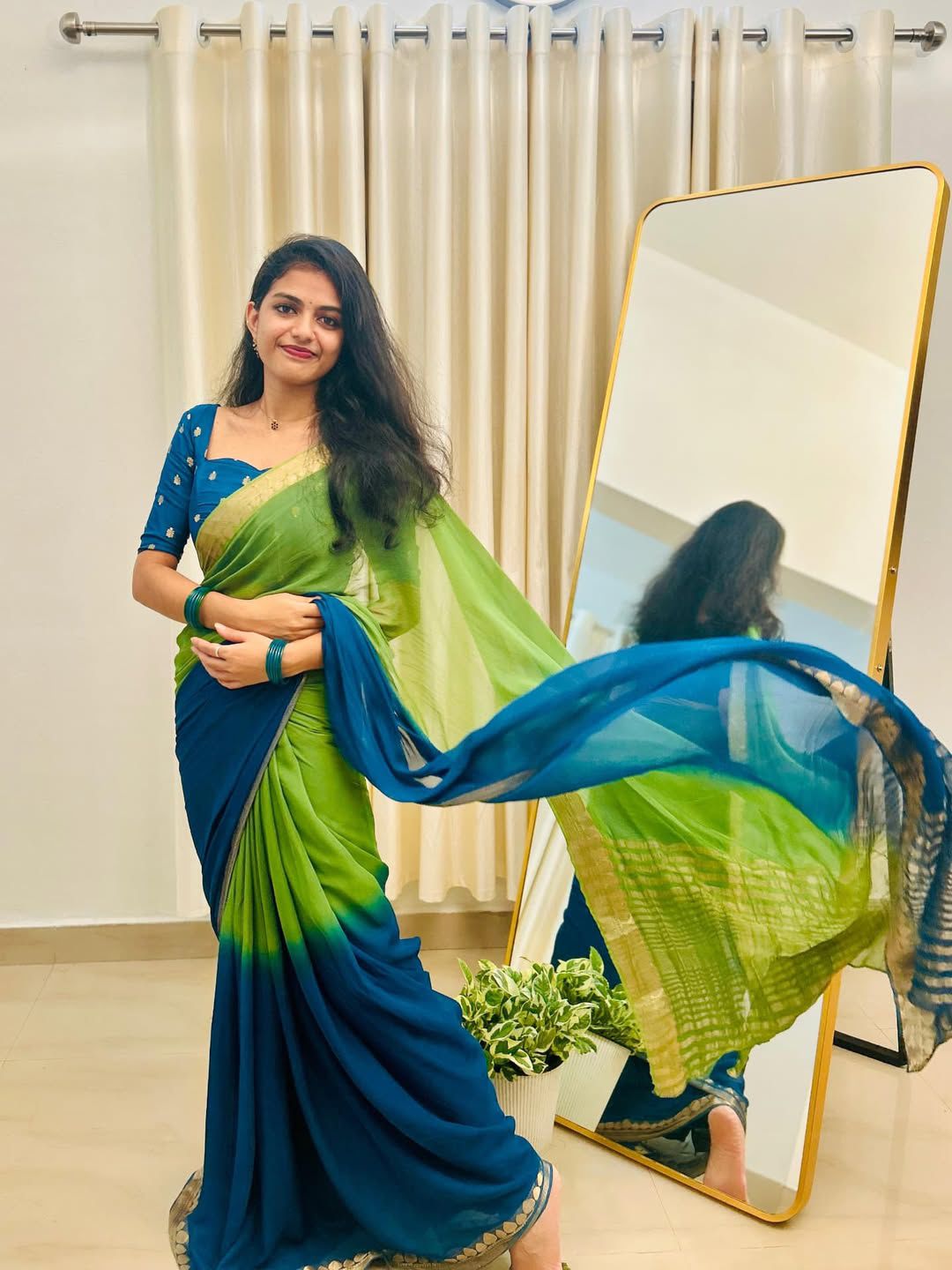 PURE VISCOS GEORGETTE SARTIN BORDER SAREE