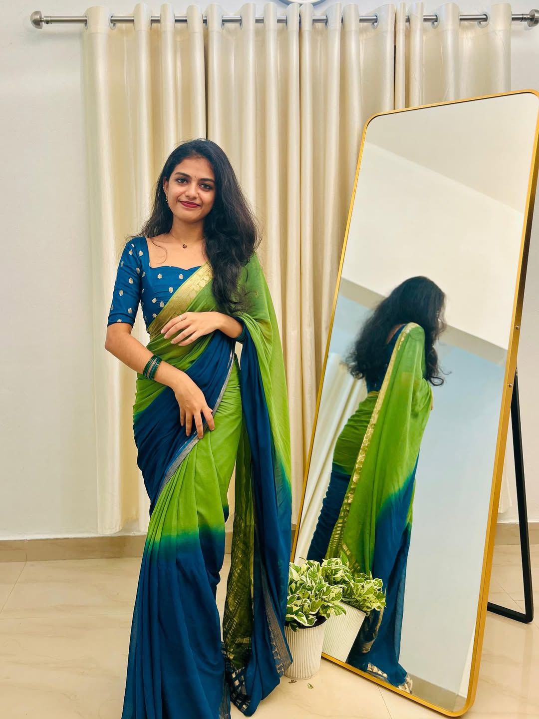 PURE VISCOS GEORGETTE SARTIN BORDER SAREE