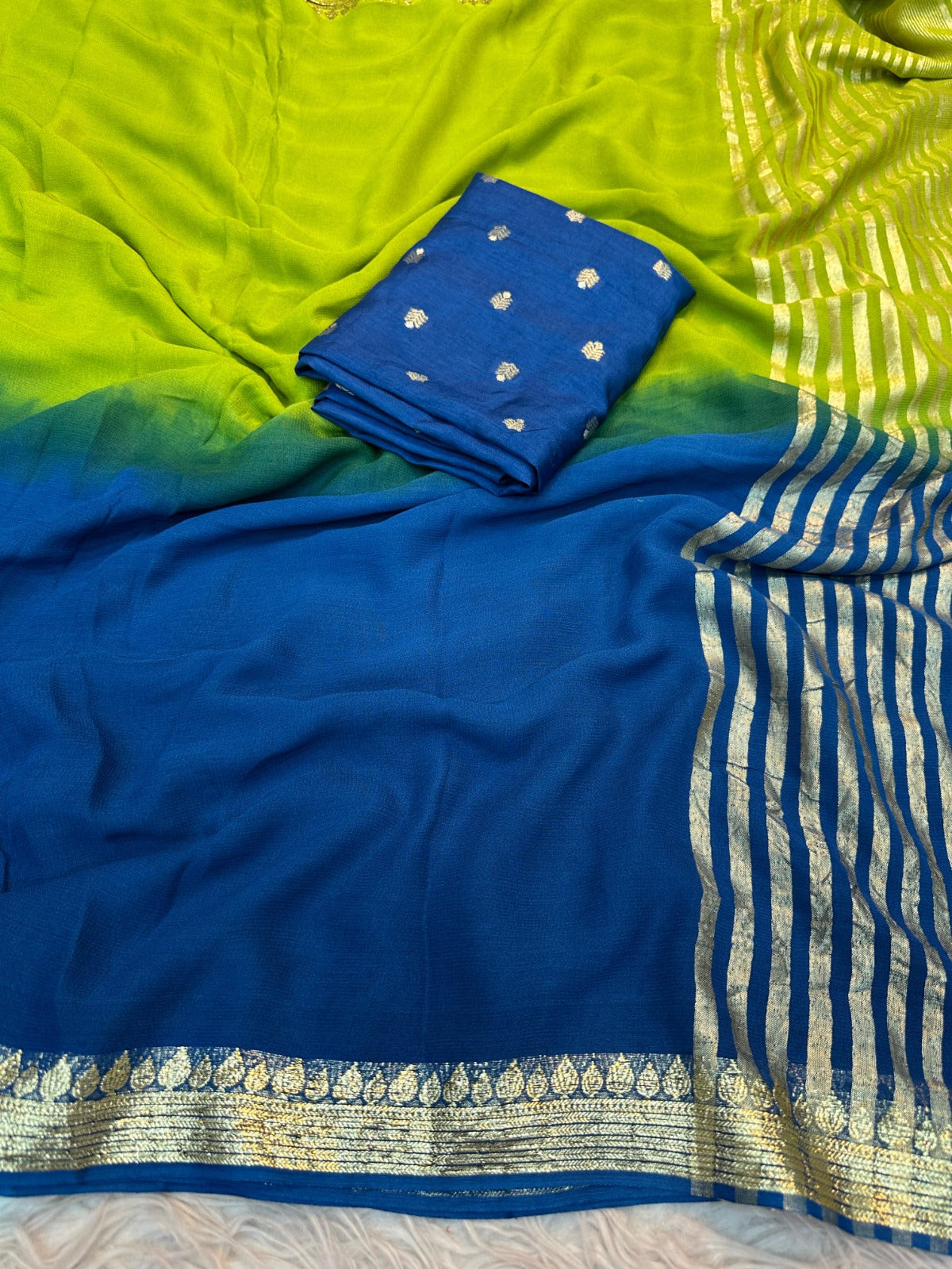 PURE VISCOS GEORGETTE SARTIN BORDER SAREE