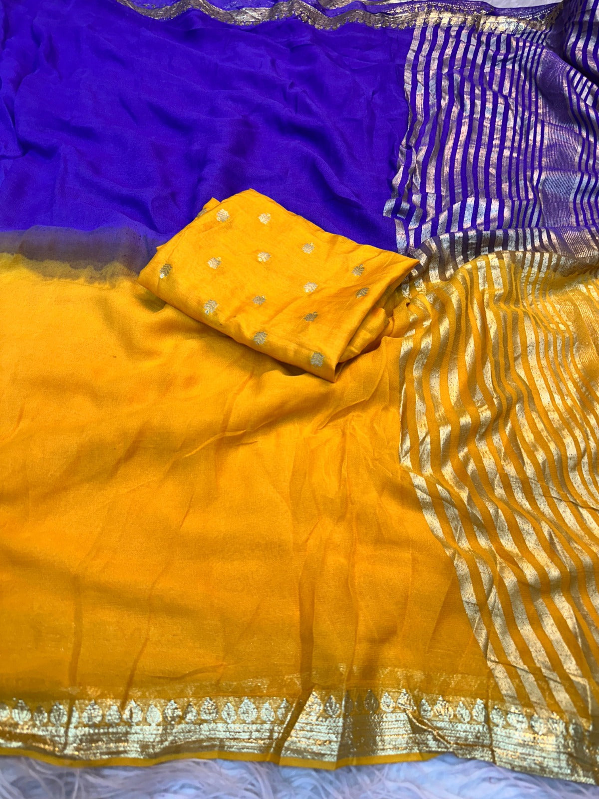 PURE VISCOS GEORGETTE SARTIN BORDER SAREE